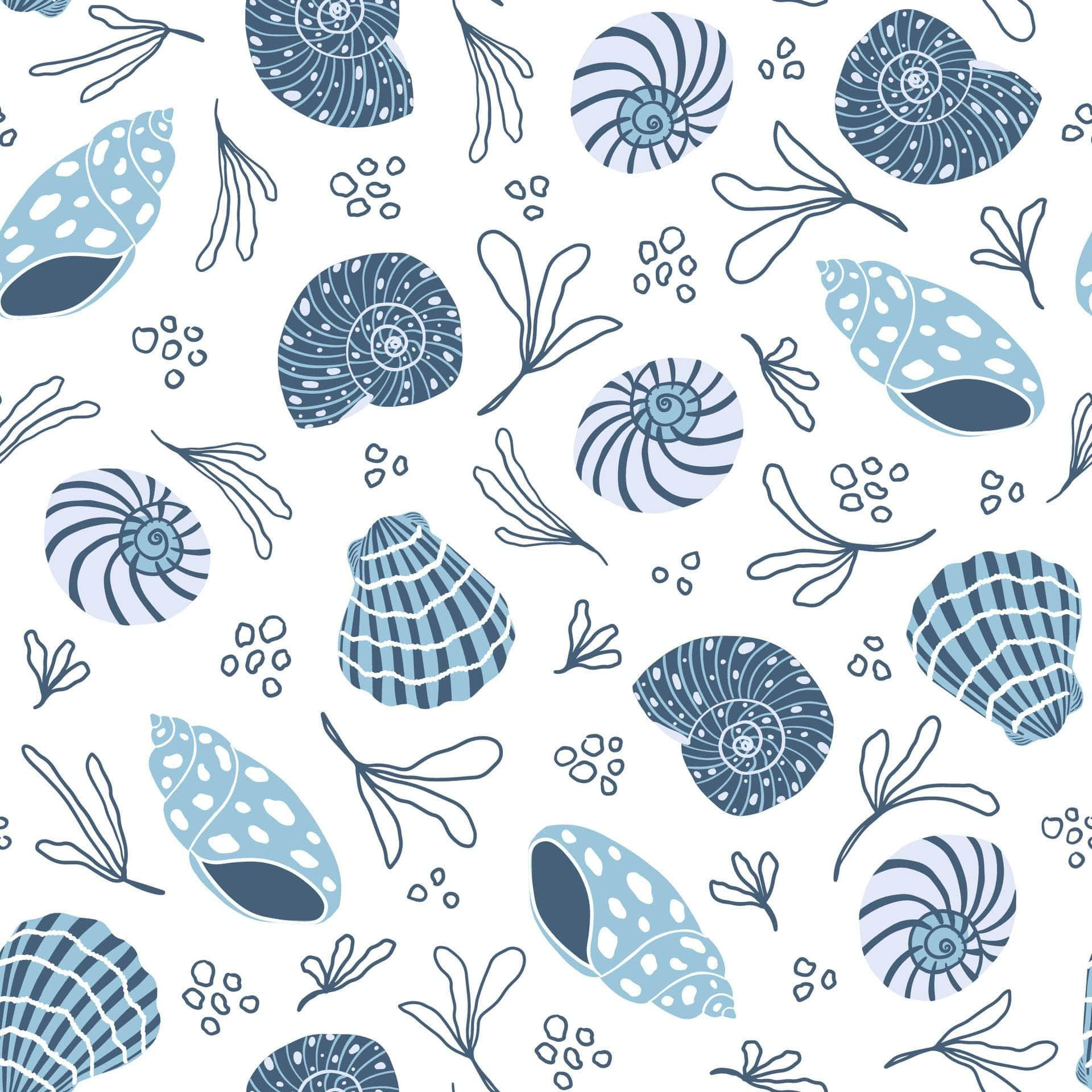 Blue & White Seashells Vinyl