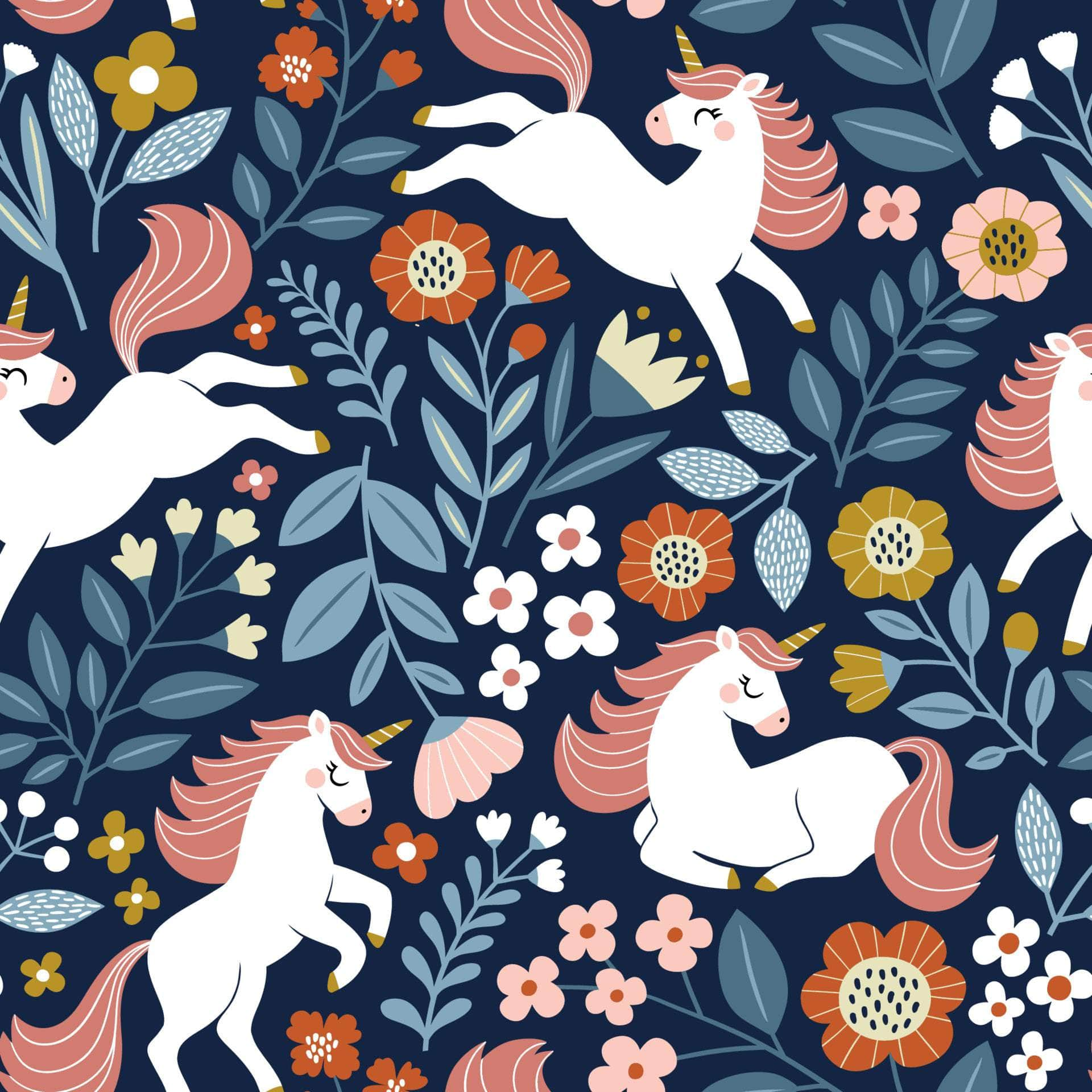 Cute Floral Unicorn Vinyl 