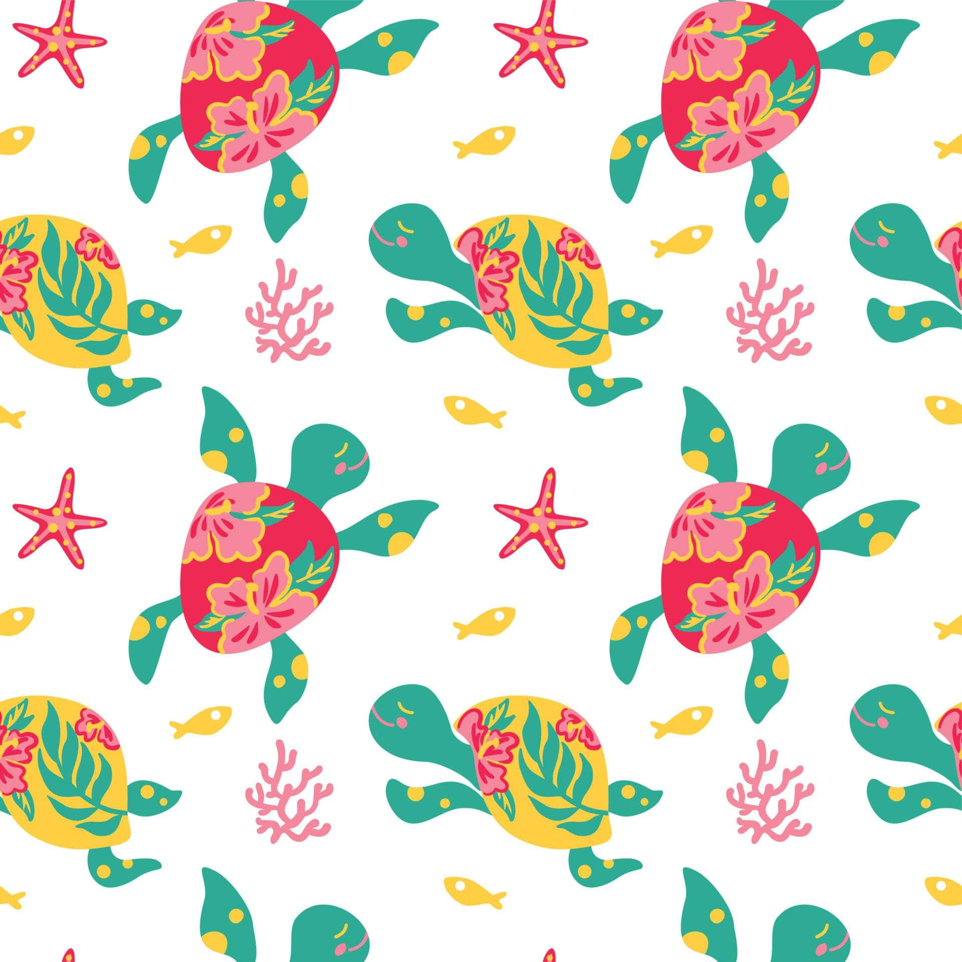 Floral Turtle Vinyl