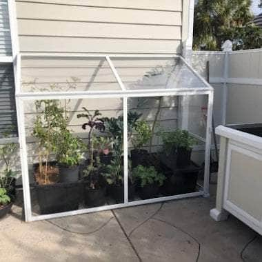 Finished DIY Clear Vinyl Greenhouse 