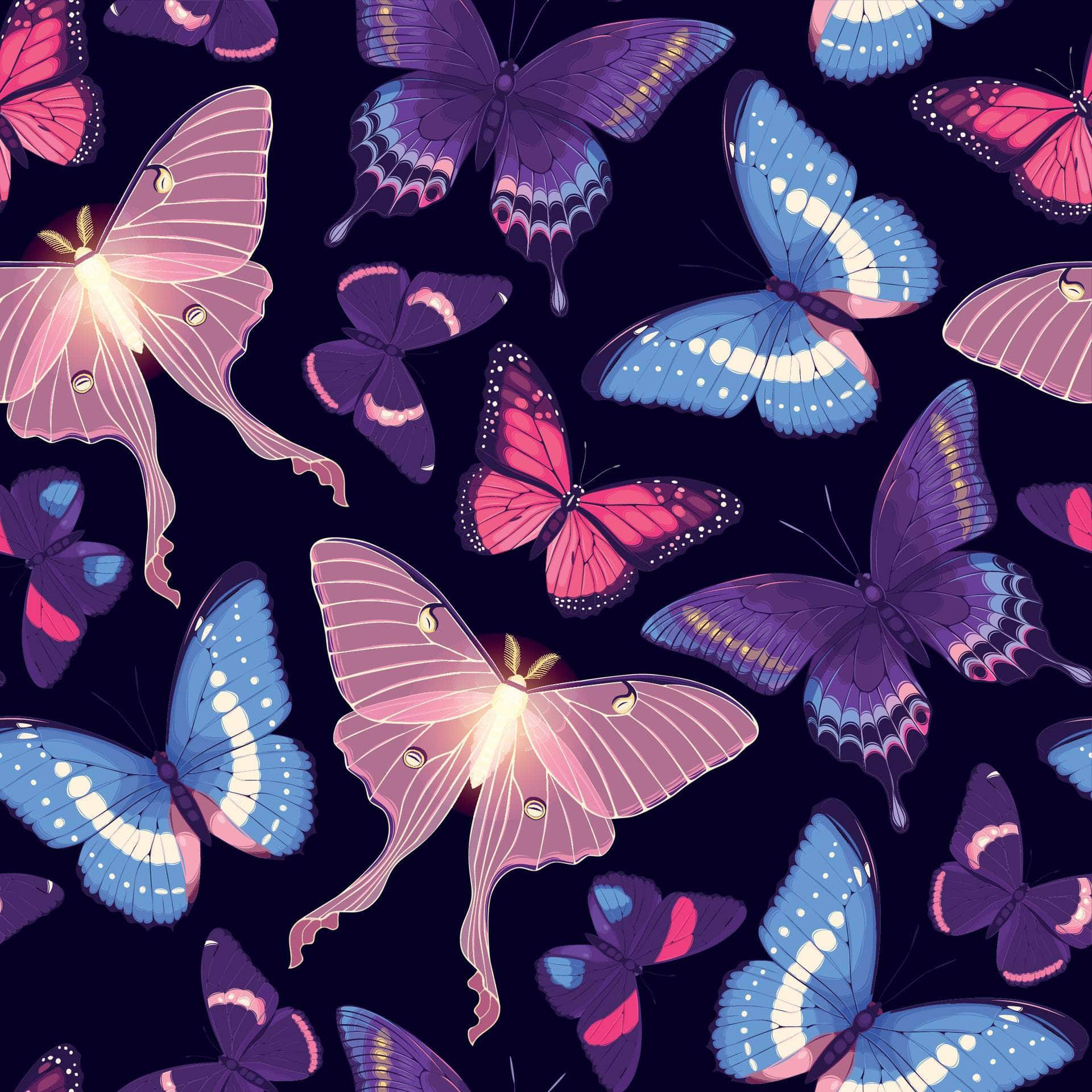 Pink & Purple Butterflies Vinyl