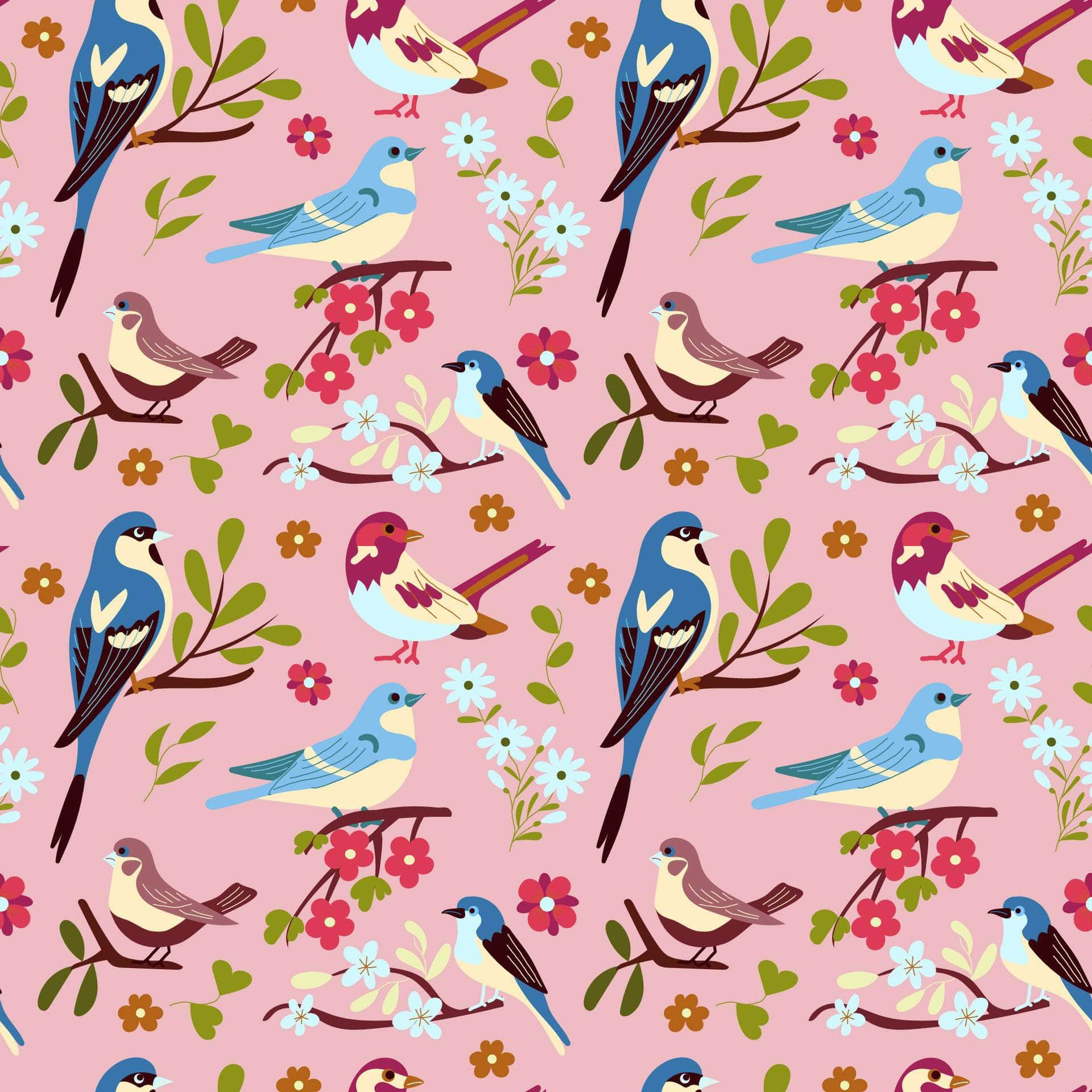 Spring Flowers Birds Vinyl